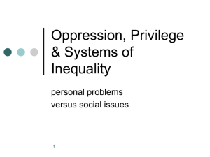 Oppression, Privilege and Systems of Inequality