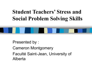 Student Teacher's Stress and Social problem solving skills