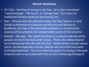 Vocabulary for Daoism and Confucianism
