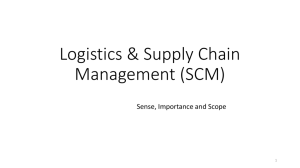 Logistics & Supply Chain Management (SCM)