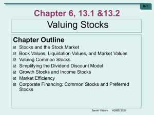 Valuing Stocks