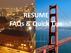 RESUMES FAQs - MBA for Executives Career Management Services