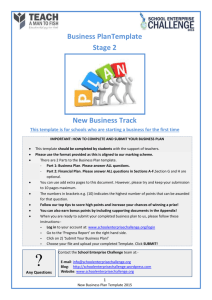 Section F: Operational Plan - School Enterprise Challenge