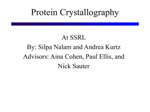 Part 1: Introduction - Macromolecular Crystallography