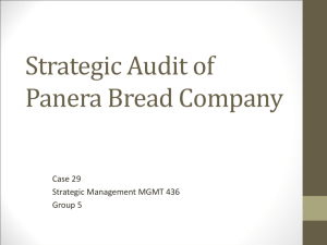 Strategic Audit of Panera Bread Company