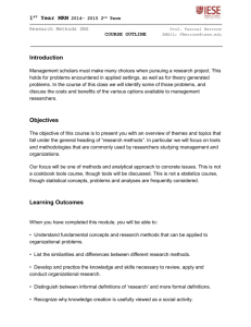 Identify the best research methods for your research question.