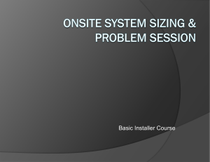 Sizing and Problem Session