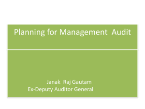 Planning for Management Audit - NASC Document Management