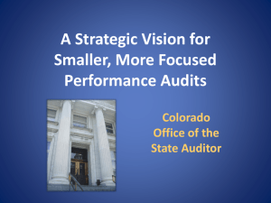 A Strategic Vision for Smaller, More Focused Performance Audits