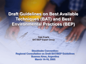 Stockholm Convention: Regional Consultation on the Draft BAT/BEP