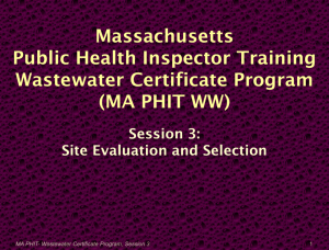 MA PHIT- Wastewater Certificate Program, Session 3