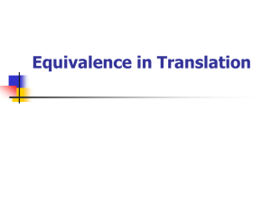 Equivalence in Translation