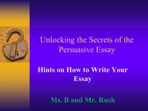 Persuasive Essay Tips - Appoquinimink High School