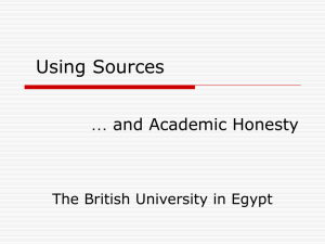 Using Sources and Academic Honesty