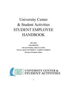 UCSA Organizational Chart - University Center & Student Activities