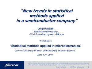 New trends in statistical methods applied in a semiconductor company