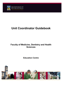 Unit Coordinators Guidebook - Faculty of Medicine, Dentistry and