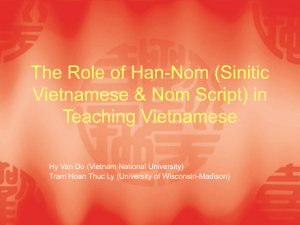 The Role of Han-Nom (Sinitic Vietnamese & Nom Script)