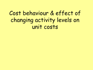 Cost behaviour & effect of changing activity levels on