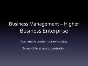 PP – Types of Business Organisation