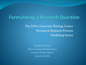 Research Questions - University of North Alabama