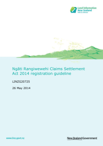 Ngāti Rangiwewehi Claims Settlement Act 2014 registration guideline