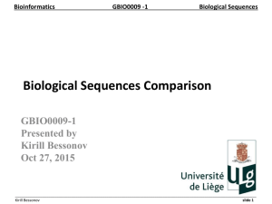 Lecture 7: Biological sequences comparison
