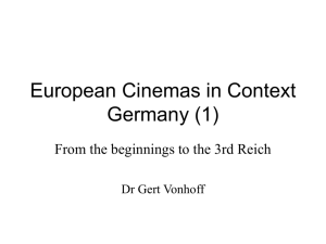 lecture notes on German Cinema from the Beginnings to the 3rd Reich