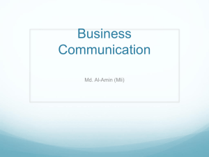 Business Communication Lecture- 1 - Md. Al-Amin
