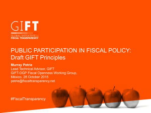 PUBLIC PARTICIPATION IN FISCAL POLICY: Draft GIFT Principles