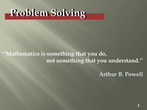 Problem solving is