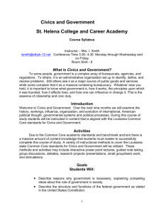 Civics Syllabus - St. Helena Parish Schools