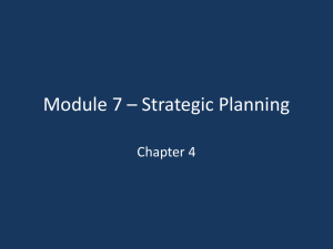 Module 7 – Strategic Planning