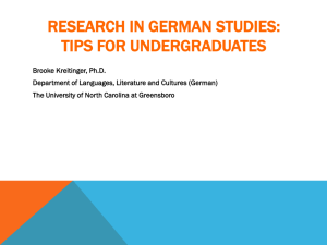 Research in German Studies PowerPoint