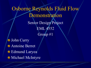 Osborne Reynolds Fluid Flow Demonstration