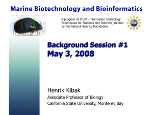 May03_kibak - Marine Biotechnology and Bioinformatics is a