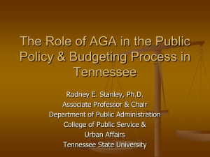 Public Policy & The Budgetary Process