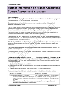 Further information on Higher Accounting Course Assessment