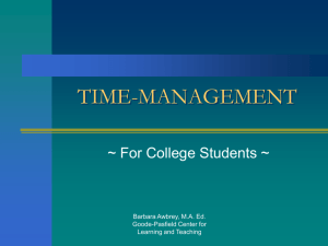 Time Management - Roanoke College