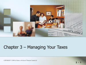 Chapter 3 - Managing Your Taxes - Personal Financial Planning