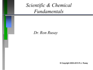 PowerPoint Presentation - Scientific & Chemical Foundations