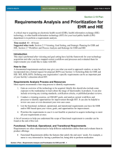 2 Requirements Analysis and Prioritization for EHR and HIE