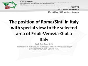 The position of Roma/Sinti in Italy with special view