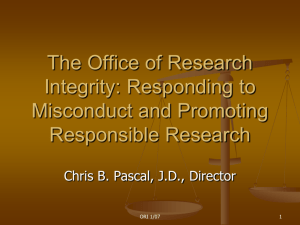 The Office of Research Integrity Mission