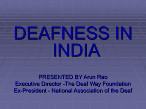 DEAFNESS IN INDIA