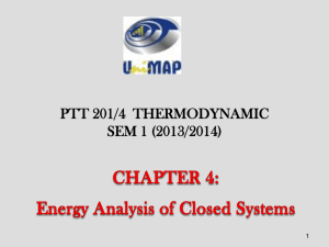 Chapter 4: Energy Analysis of Closed System