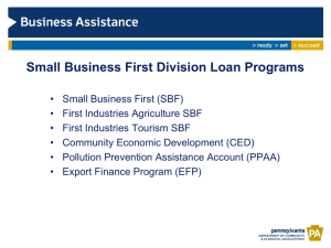 Small Business First (SBF) - Pennsylvania Downtown Center