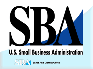 Santa Ana District Office SBA LOAN PROGRAMS