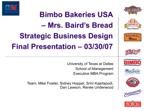 Mrs. Baird's Bread Strategic Business Design Analysis