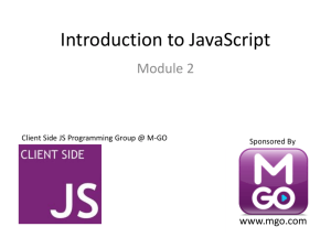 Introduction to JavaScript